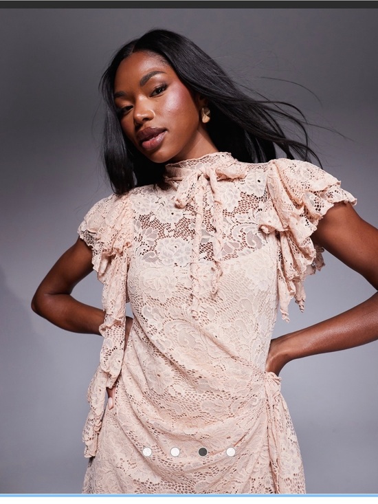 ASOS Dresses & Skirts - ASOS Lace Mini Dress in Blush Pink